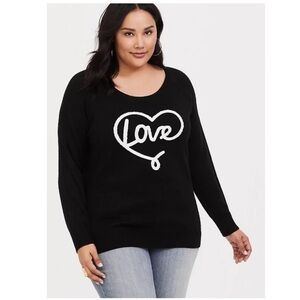 Torrid Black Love Heart Sweater